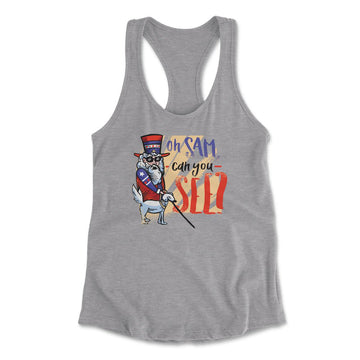 Oh Sam Can You See Womens Racerback Tank in Heather Grey color